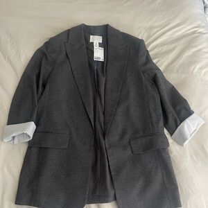 H&M Charcoal Checkered Blazer